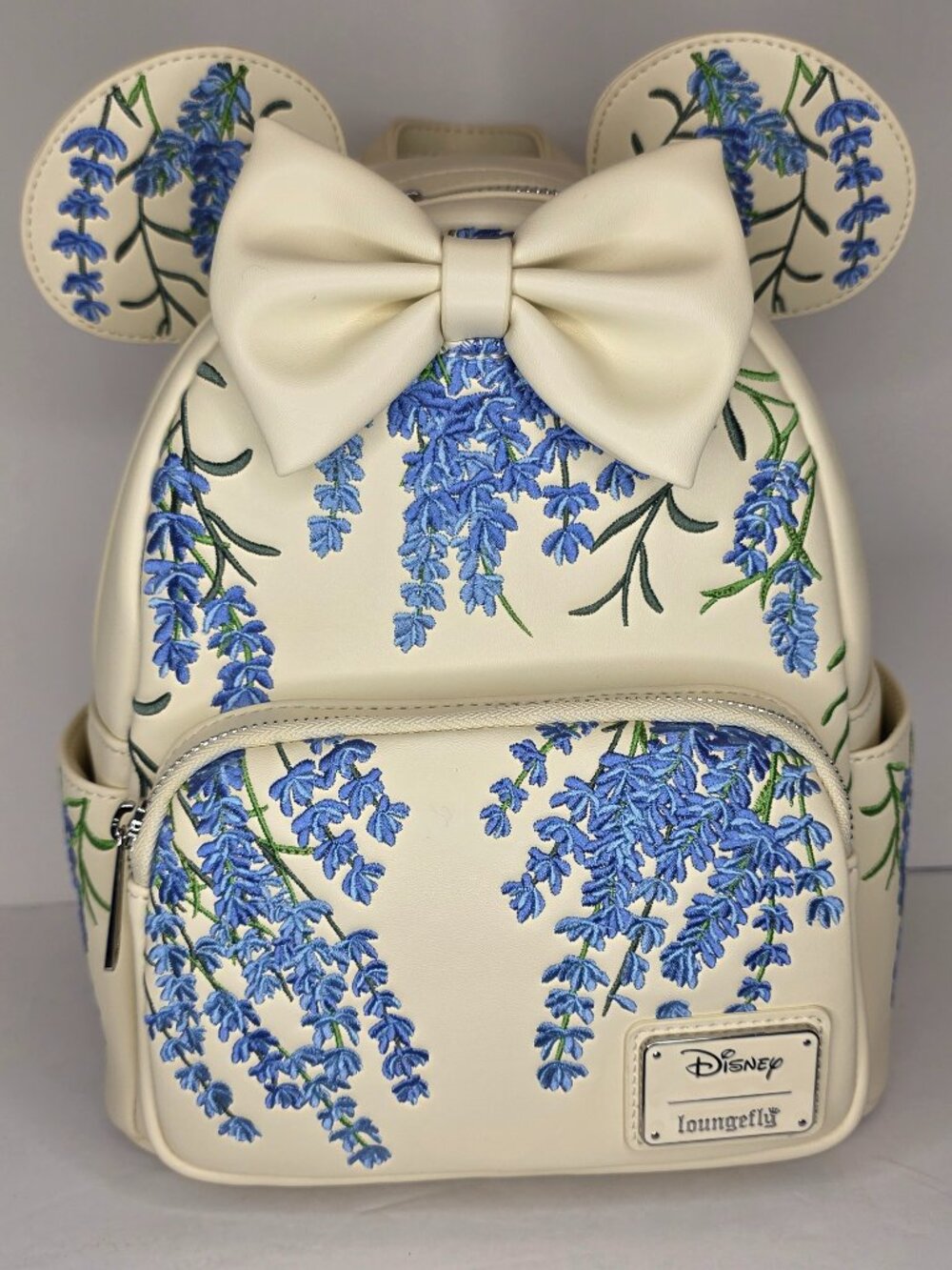 Loungefly Disney Minnie Mouse Blue Floral Wisteria Mini Backpack Embroidered NWT